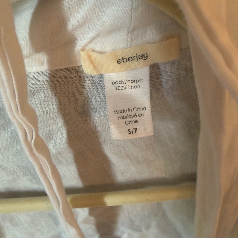 Eberjey Cream Linen Robe - Picture 2 of 2